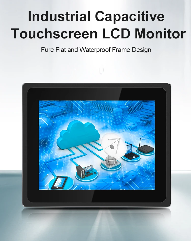 New 12 Inch USB/VGA/DVI Capacitive Touchscreen 1024*768 TFT LCD Display Industrial POS Monitor for Business