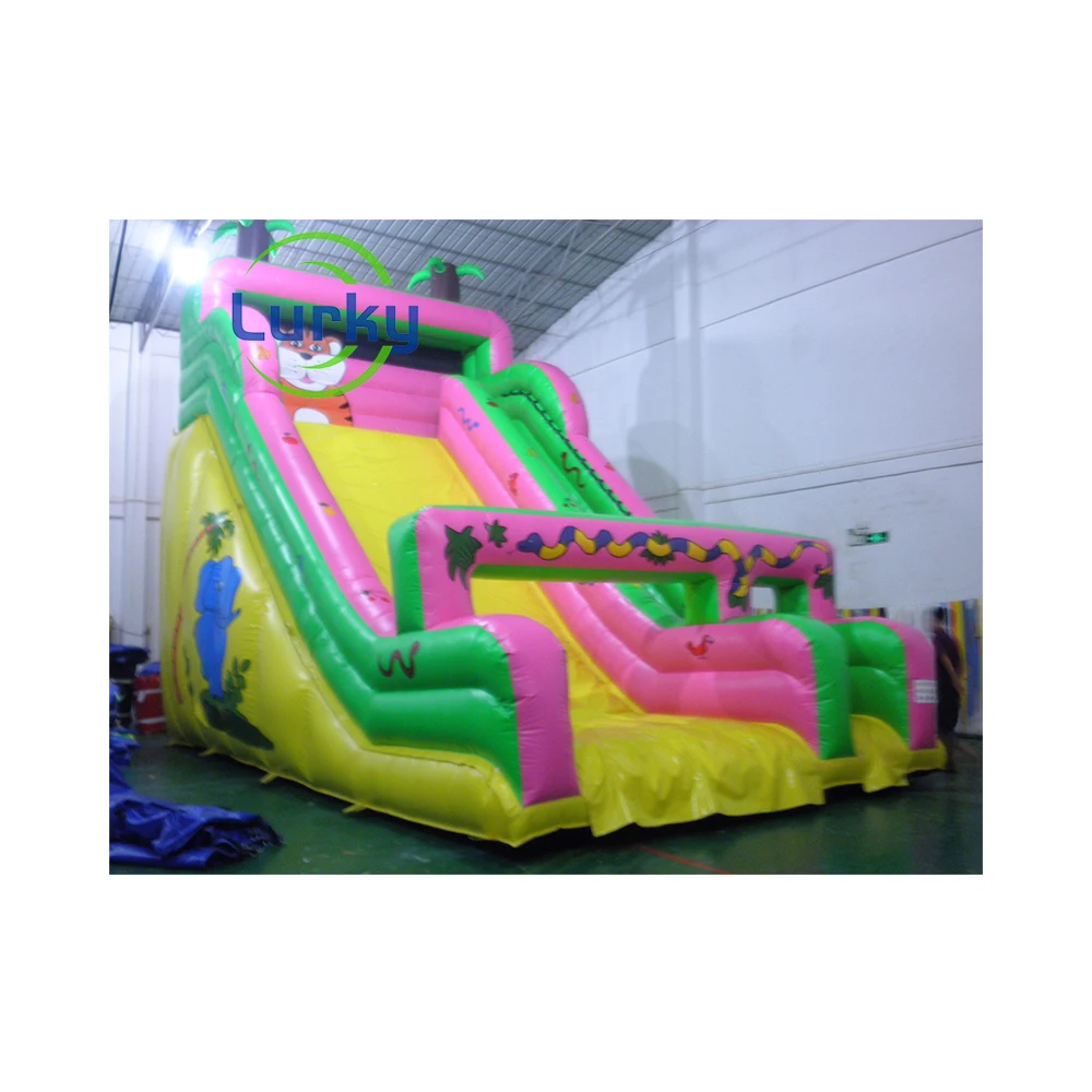 Tiger Cartoon Inflatable Slide Kids Party Single Slide Custom Size ...