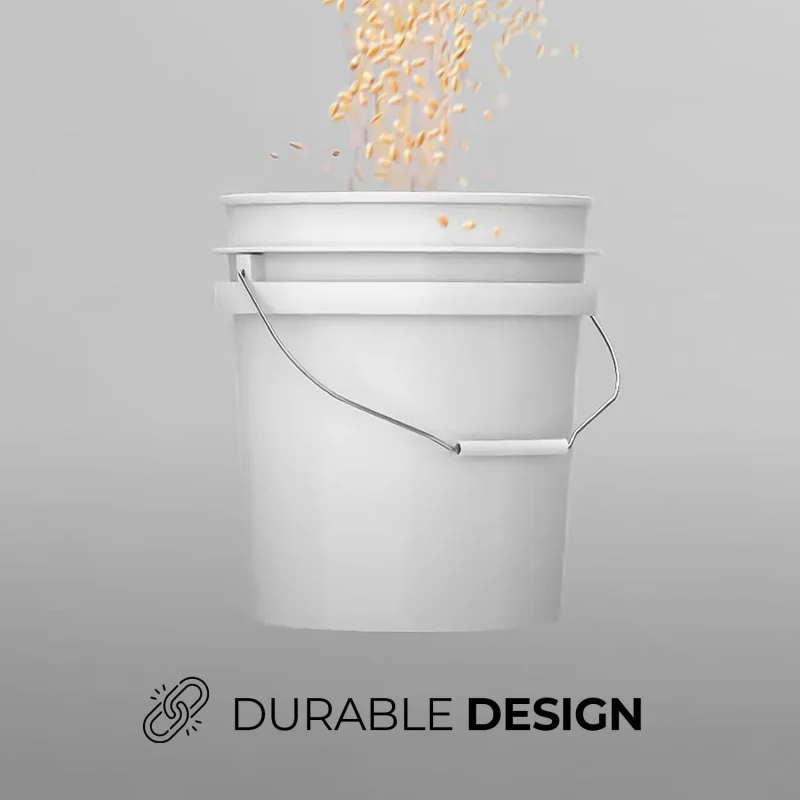 High Density Polyethylene Tamper Evident Lightweight Food Containers 3.5g Gallon Printed Plastic Buckets for Shea Butter