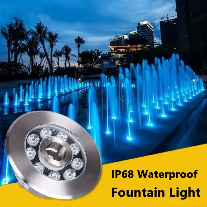 LED Ring Fountain Light, 6-18W IP68 Waterproof 12V/24V