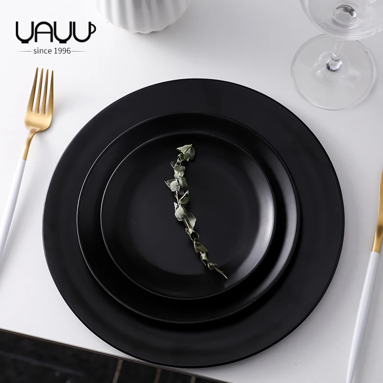 FENN high performance matte glaze round shallow custom restaurant wedding ceramic plate dinning dishes serving for home or hotel