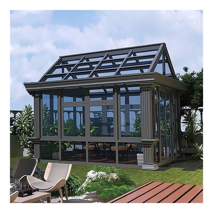 Popular Design 12 X 20 Aluminum Sunroom Kit Prefab with Tempered Glass Roof