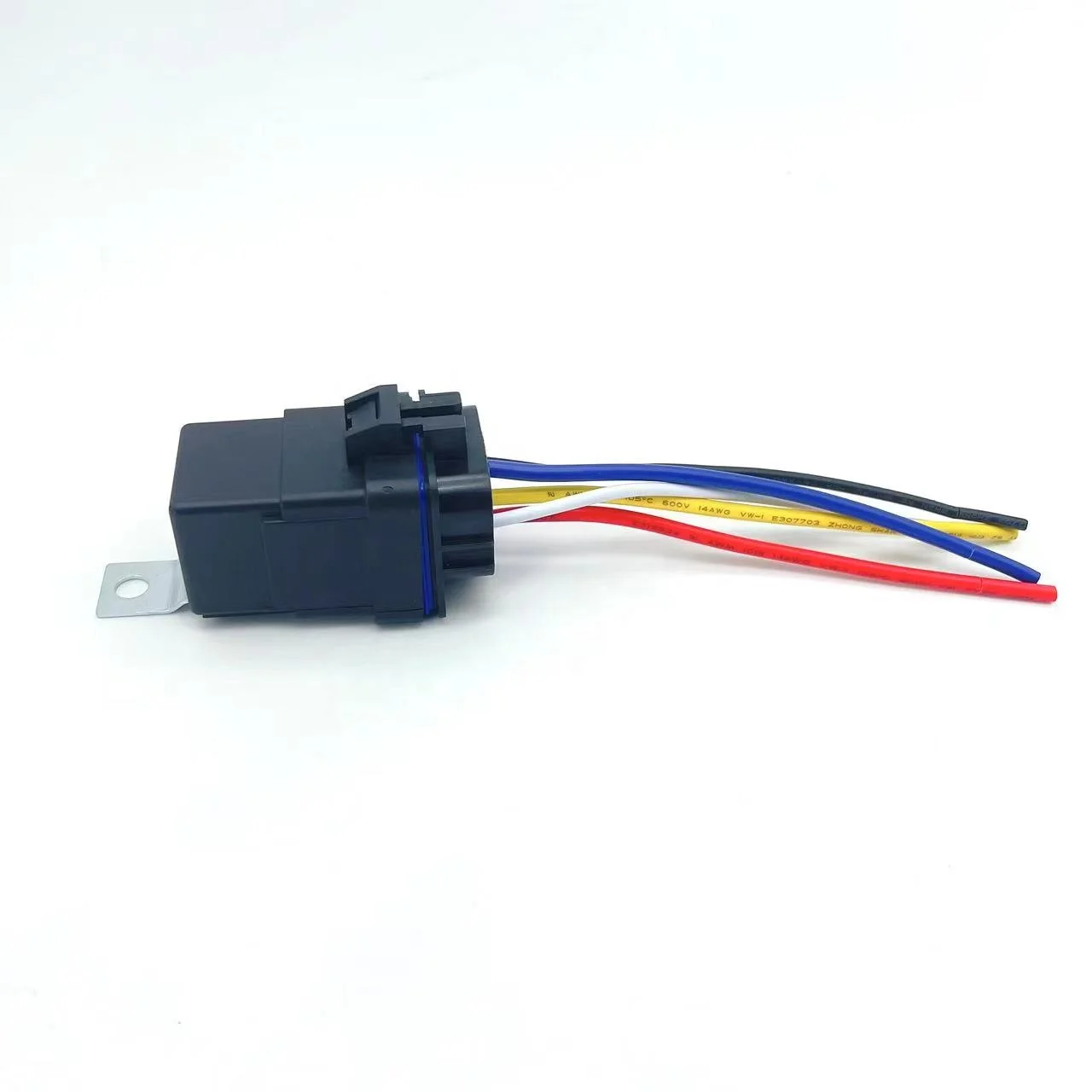 New Energy Vehicle Dc 12V 40A Auto Relay 4 Pin Waterproof Integrated Wired Automobile Relay + Holder With 105Mm Length Wires