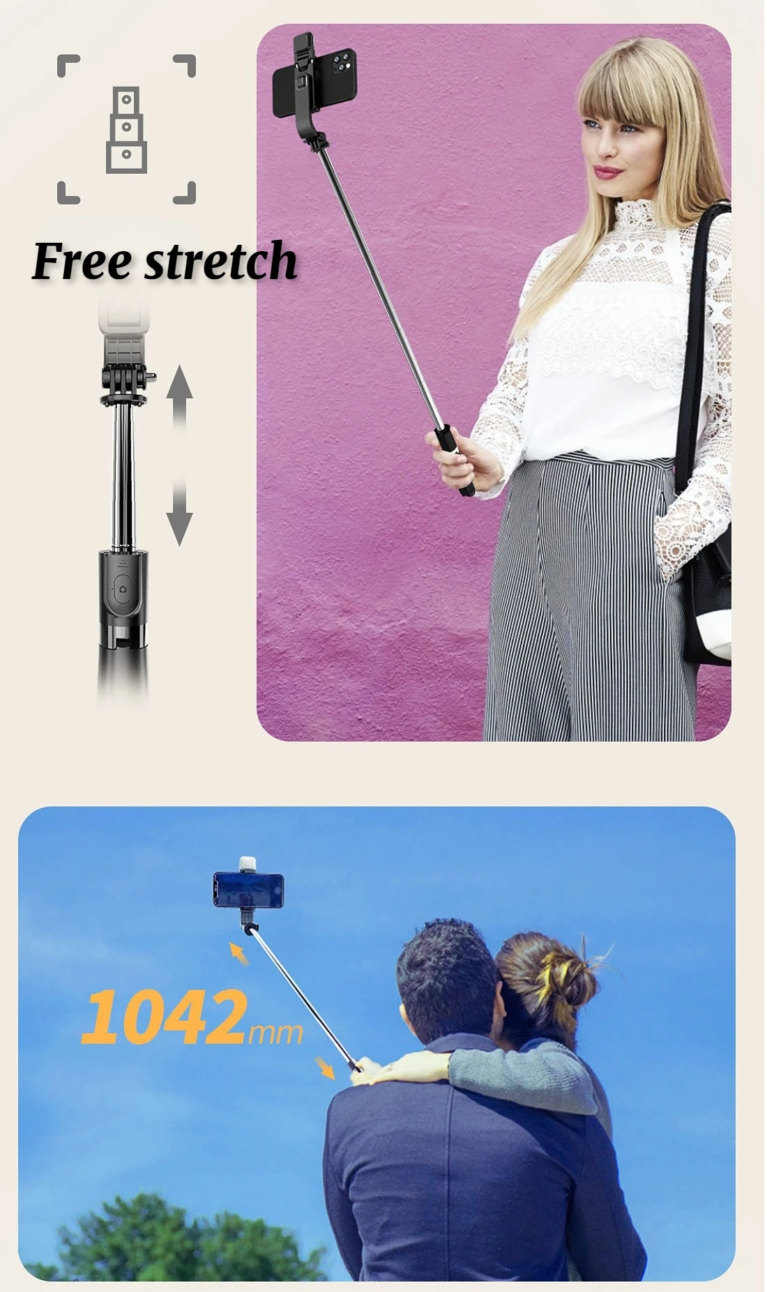 Free Shipping Flexible 360 Rotation Atumtek Bluetooth Smartphone Gimbal