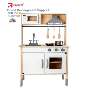 PLAYHOUSE TOYS UNISEX 3D BATTERY OPERATED MODERN SUITCASE  WESTERN MULTIFUNCTIONAL INDUCTION COOKER FOOD WOODEN KITCHEN TOY