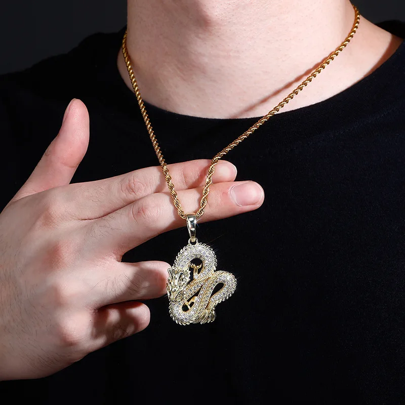 Solid Totem Dragon Pendant Necklaces 