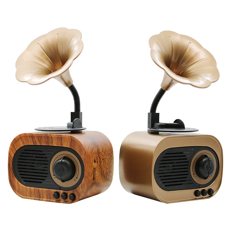 古典复古立体声无线扬声器tf卡usb播放家庭影院扬声器bt内置1200mah