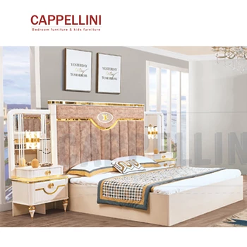 Customizable Factory outlets modern european Wood Panel bed Fashion french bedroom furniture set