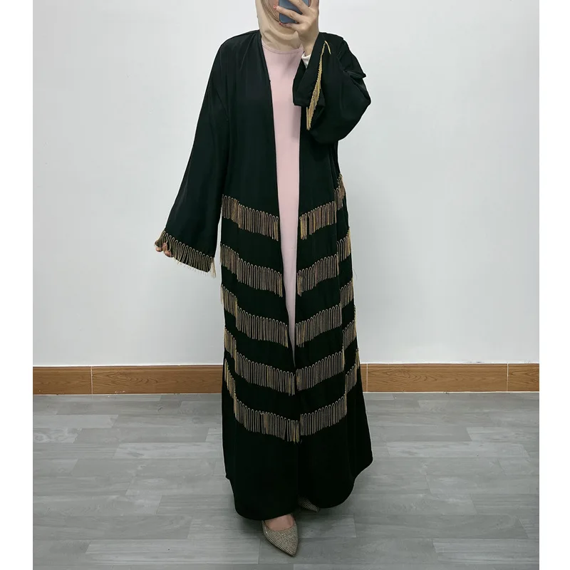 Luxury Turkey Abaya Open Colour With Zipper Front Muslim Dress