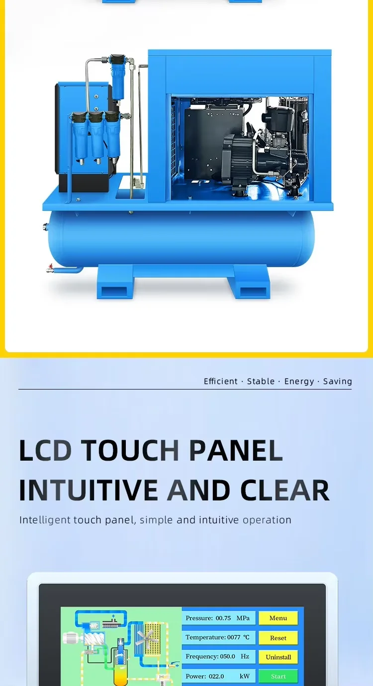 High Quality Custom All in One Screw Air Compressor the Industrial Air Compressors with Different Power Options