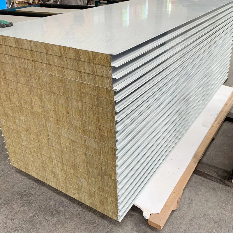 Fire Proof Sound Proof Rock Wool Sandwich Wall and Roof Panel
