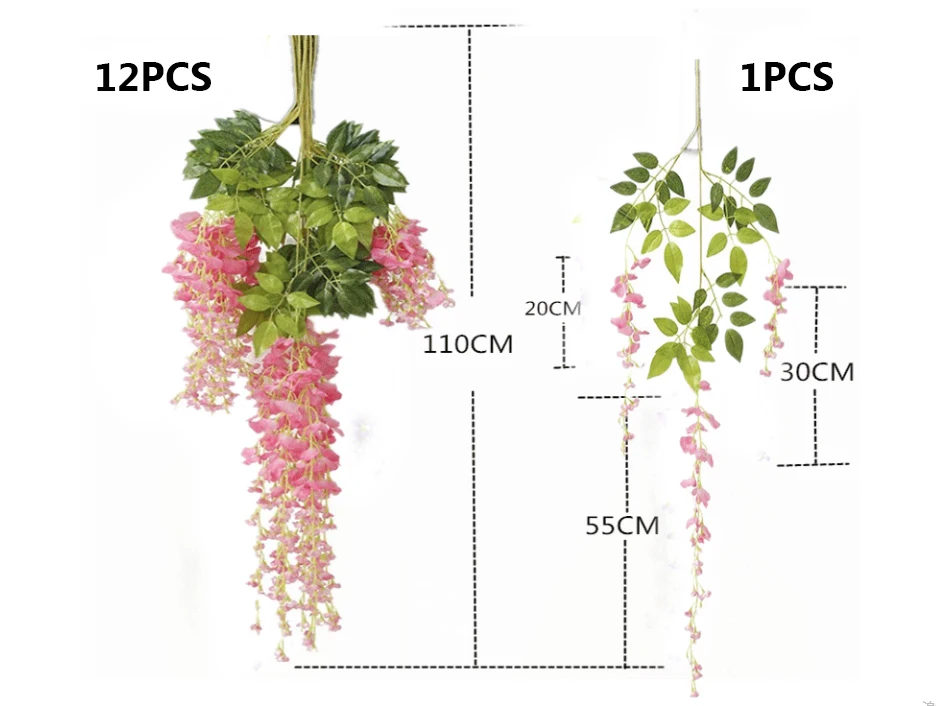 Factory Wedding Centerpieces Decoration Silk Wisteria Flowers Hanging