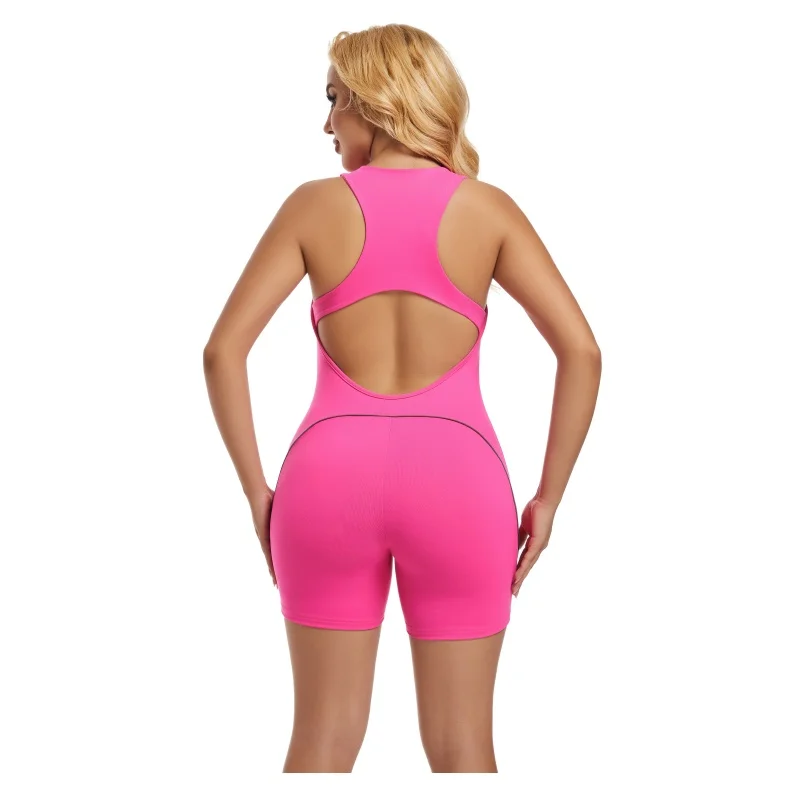 product women plus size 5xl one pieces jumpsuits stretch light weight yoga shorts breathable jumpers belly control bodysuits gym wear-60