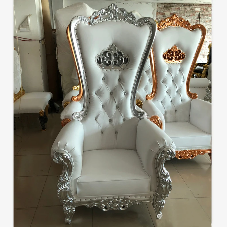 Vintage European Throne King and Queen Set Chairs 1800’s