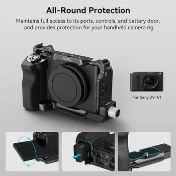 SmallRig ZV-E1 Cage Kit with Silicone Grip and Cable Clamp for Full Camera Cage Kit for Sony ZV-E1 - 4257 detail image