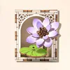 3D wooden magnetic fridge magnet-water lily