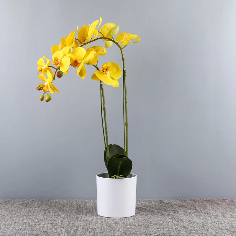 10 Teste Di Orchidea Artificiali In Seta – Diametro 8 Cm – Vari Colori: Bianco, Rosa, Viola, Blu, Rosso, Giallo – Per Decorazioni Fai Da Te, Matrimoni, Centrotavola