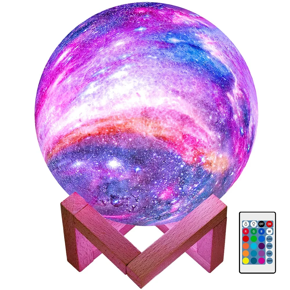 16 Colors LED Moon Light Dimmable 3D Moon Kids Night Light With Remote Touch Slap Control USB Rechargeable Moon Lamp