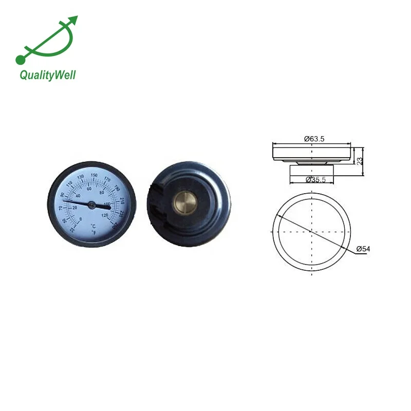 Bi-Metal Dual Magnetic Surface Thermometer