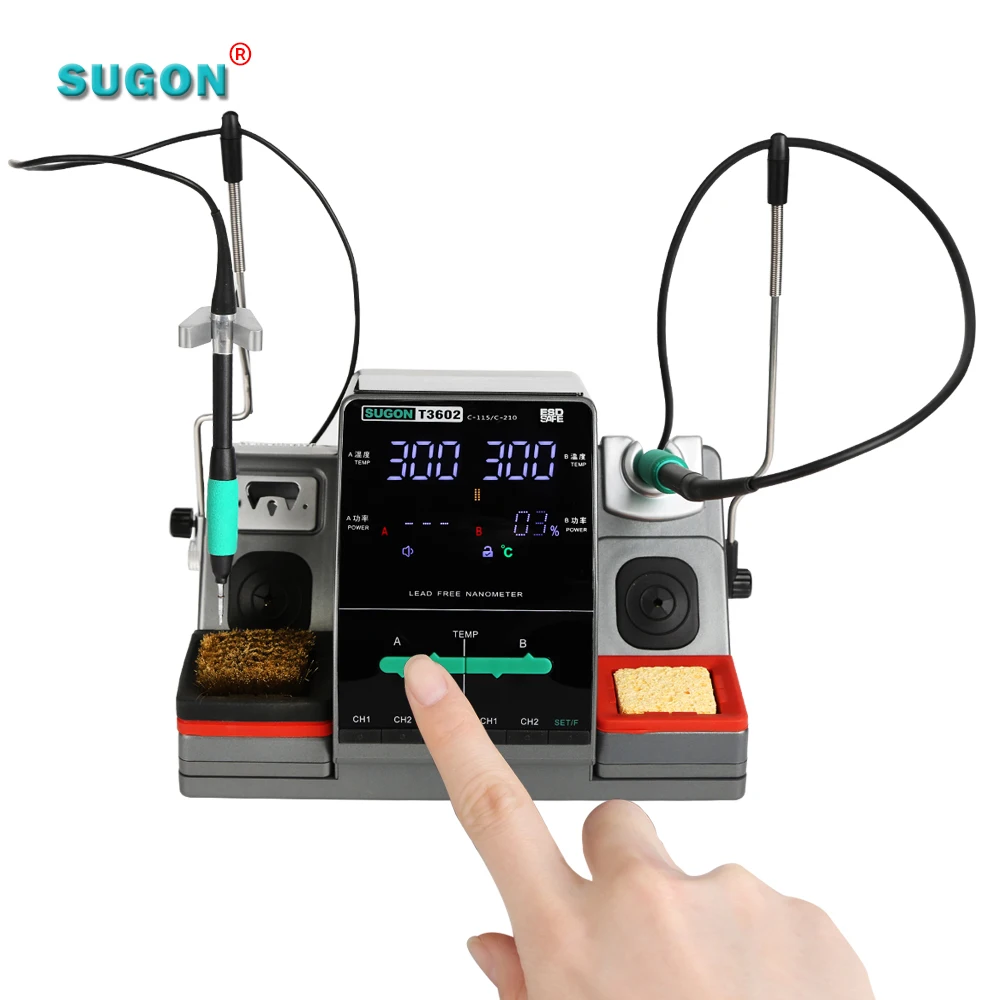 Factory SUGON T3602 Micro Auto Feed Electric Soldering Iron Bga Rework Station With 210 115 Original Soldering Tip