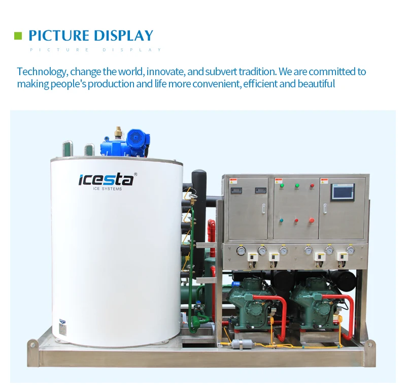 ICESTA 1000kg to 60t Seawater Flake Ice Maker for fishing