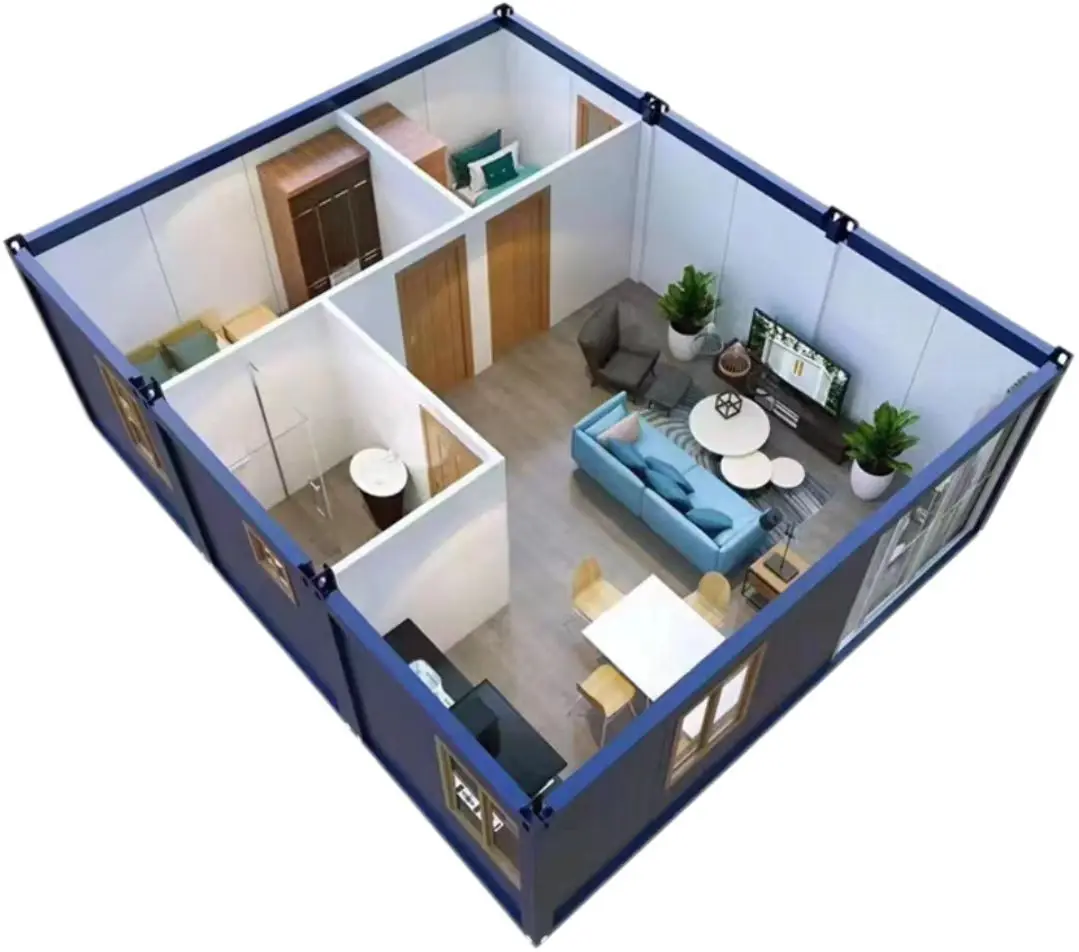 37m2 Expandable 40ft Steel Container Prefab Modular Home  Sandwich Panel for Home Office 20 30 40ft Size Application for Bedroom