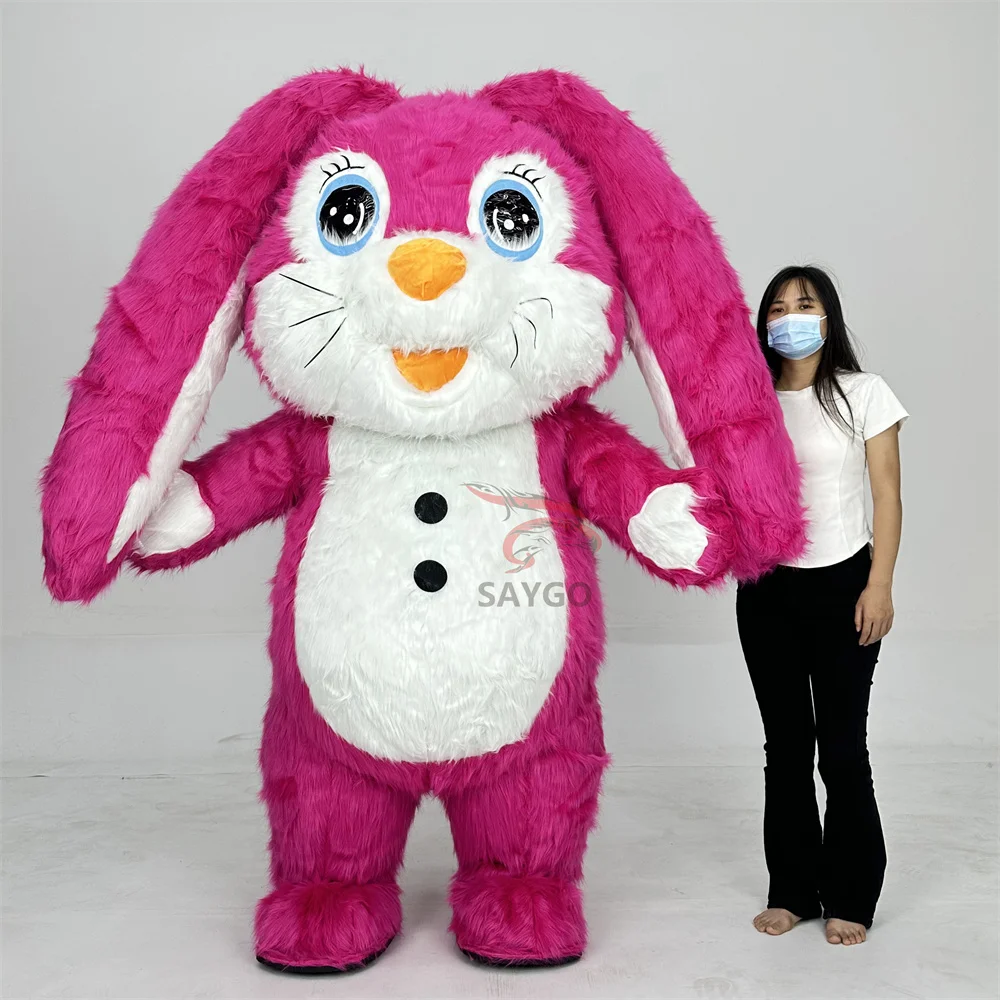 High Quality Inflatable Easter Bunny Mascot Costume Giant Life Size Inflatable Mascot for Sale Factory