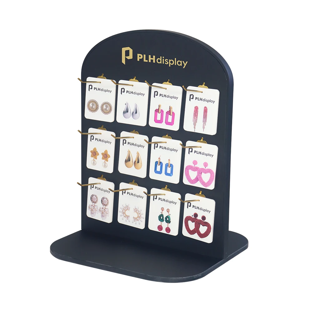 Custom Double-Sided Rotating  with Durable Metal Hooks for Earrings, Necklaces and Rings Acrylic Jewelry Display Stand