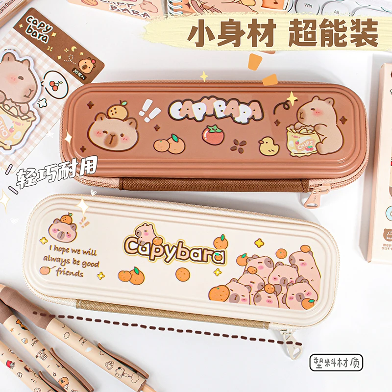 Lot De 4 Taille-crayons Capybara – Double Trou, Couvercle Réservoir – Design Kawaii – 4,5 X 3,5 Cm – école/bureau