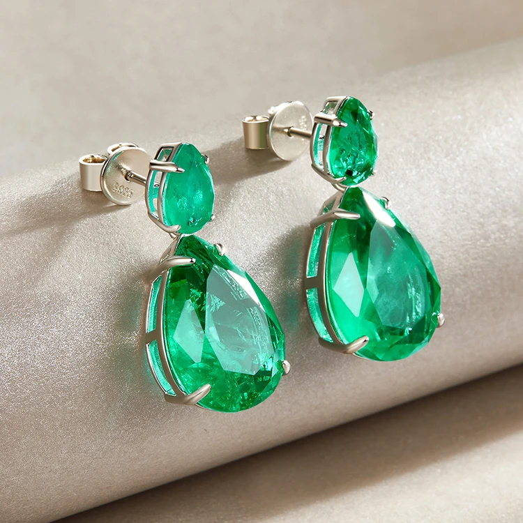 Vintage Dangle Drop Earrings Angelina Jolie Green Earrings