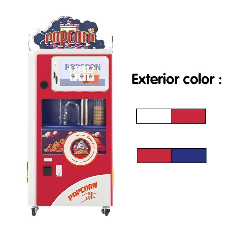 Máquina expendedora automática de palomitas de maíz, aperitivos, diseño popular, cine de comida rápida, máquinas expendedoras