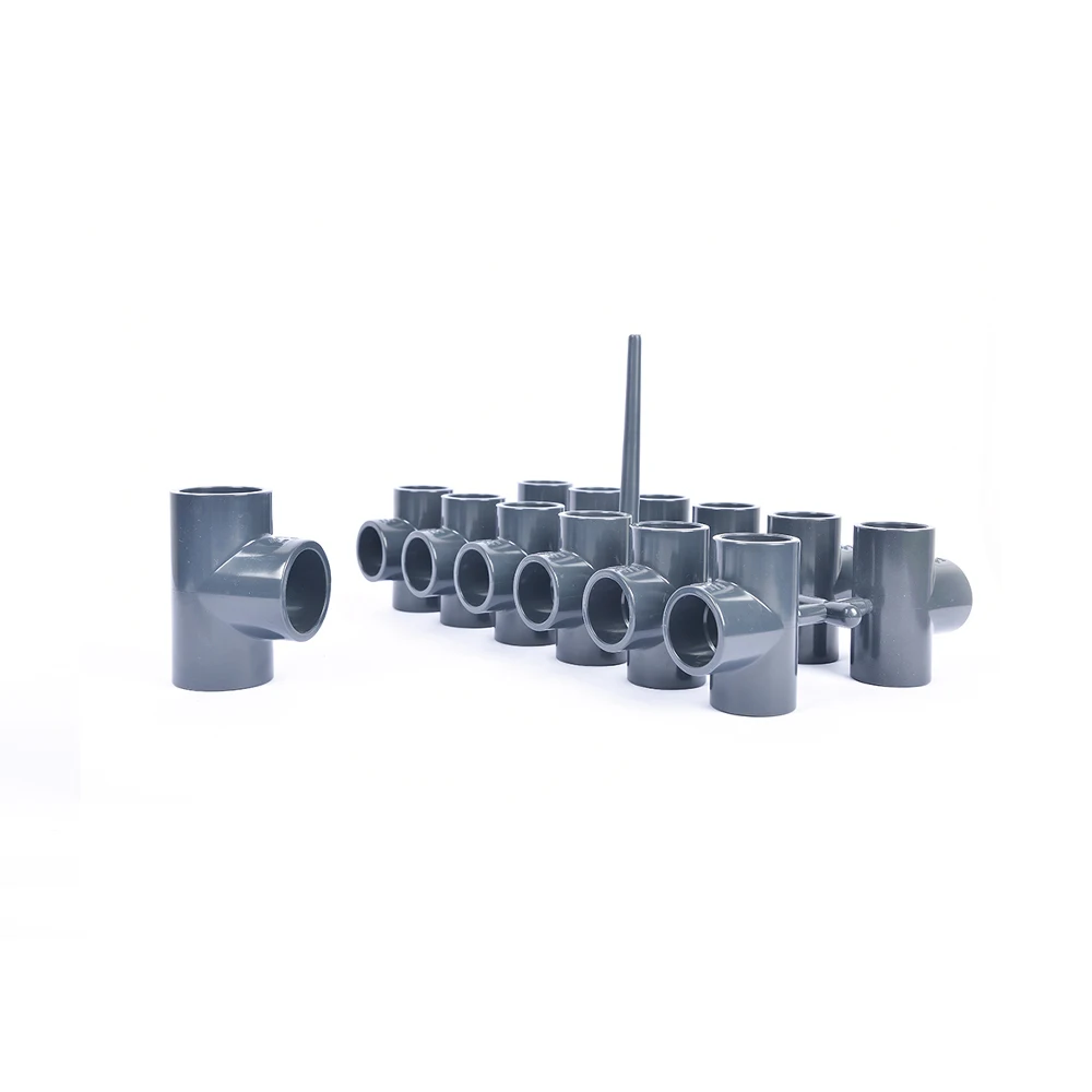 China high pressure internal thread UPVC industry tee Water Supply Quick Connect UPVC plastics teeUPVC PIPE UPVC VALVE UPVC PIPE FITTING