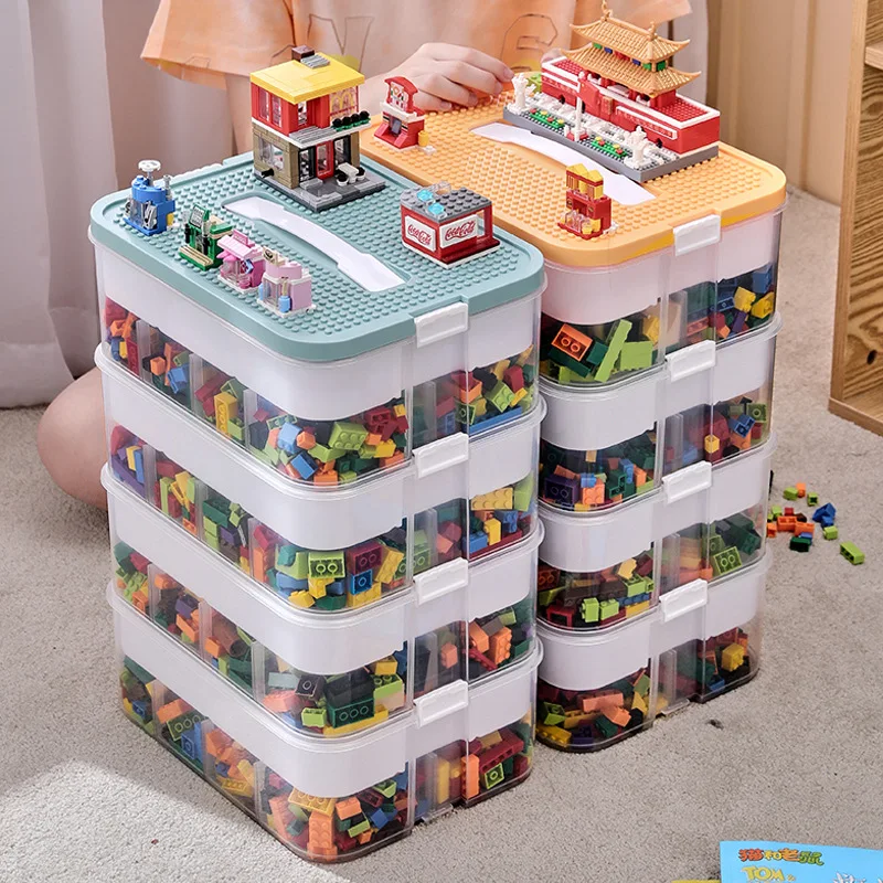 Stackable Toy Storage Box Kids Lego Toy Storage Boxes Building Block