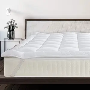 Quick Sleeping Soft Breathable Thick Quilted Down 4 Corner Elastic Microfiber Foldable Mattress Pad Topper