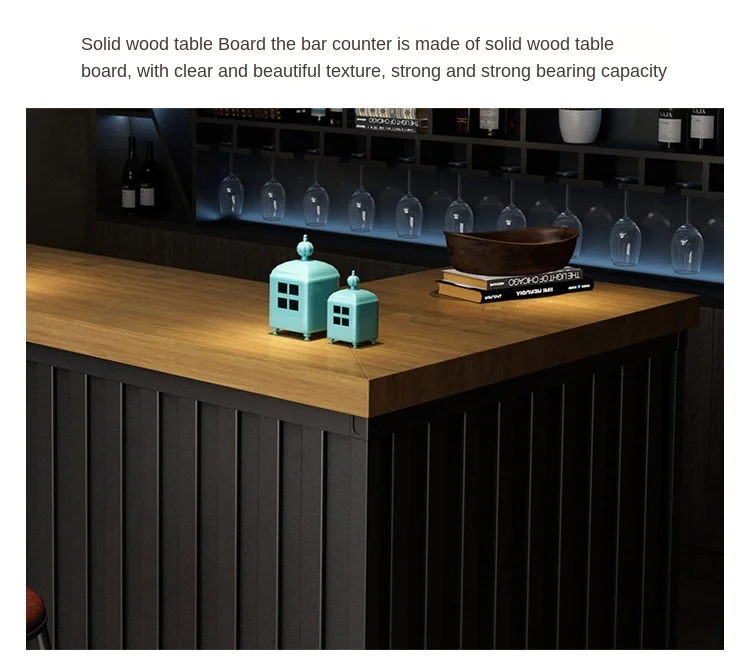 Retro Industrial Style Solid Wood Bar Counter Restaurant And Cafe