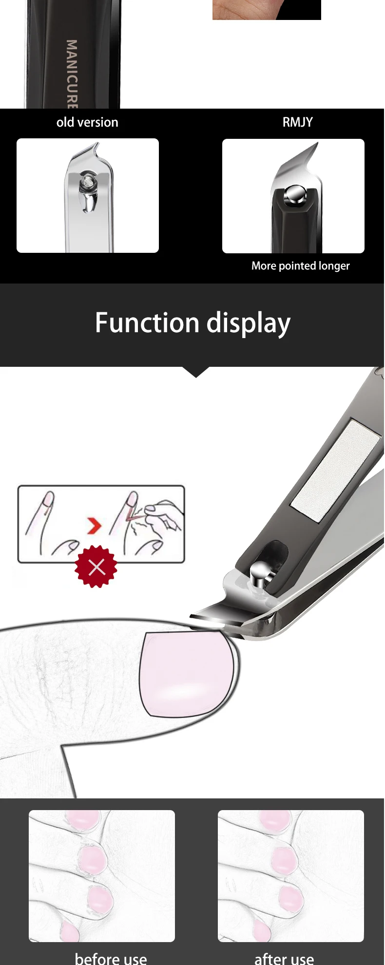 product good quality portable nail cutter professional manicure tool sharp nail clipper set-5