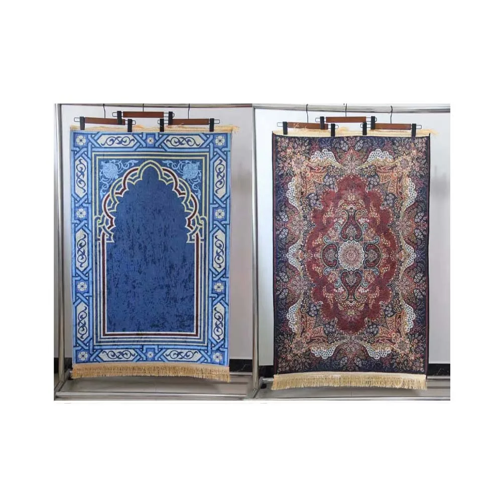 Premium Crystal Velvet Rug Mat Hot Sale Madinah Style for Ramadan Durable  Polyester Cushioned Muslim Travel for Christmas