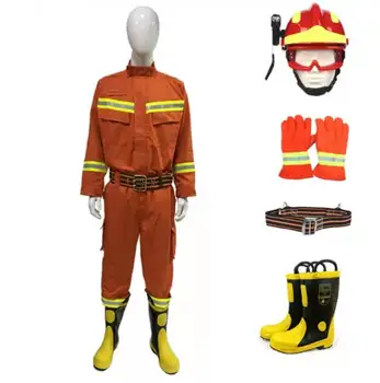 YOUYI verified suppliers firefighter suits fire retardant Atpv 8.7cal/cm2 fire suit firefighter fire rescue clothing