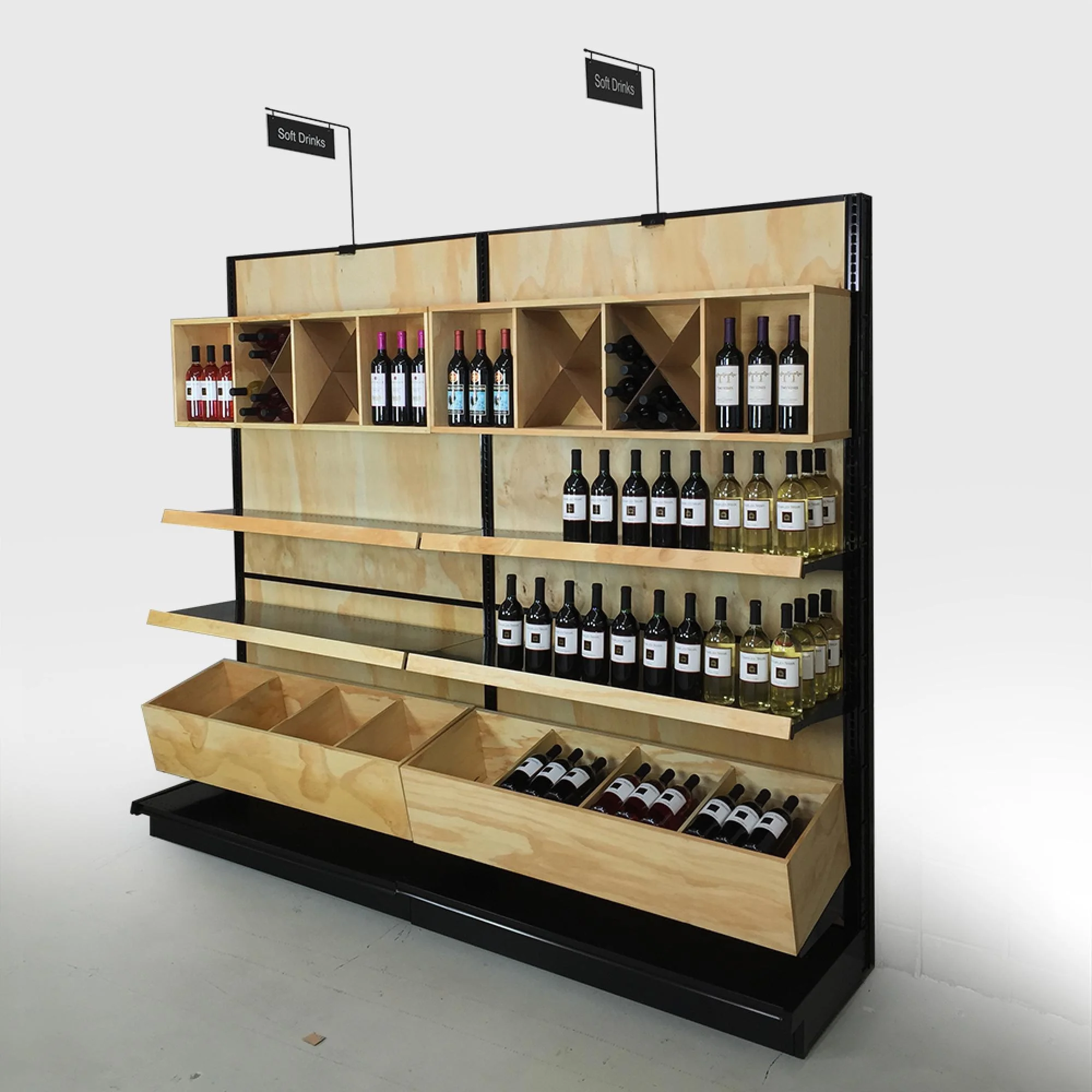 Display Racks Double Wine Rack Double-Sided Supermarket Rack