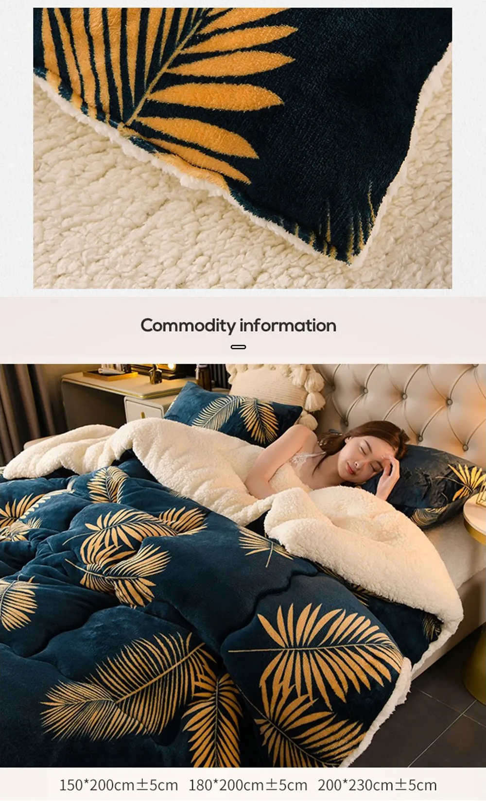 Super Warm Blanket 200x230cm Luxury Thick Blankets For Beds Fleece