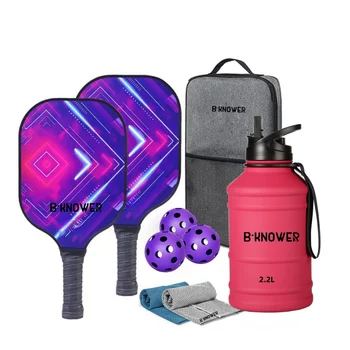 Wholesale Custom USAPA Approved Fiberglass Pickleball Paddle Set Includes 2 Rackets 3 Balls 1 Carry Adults Entertainment Racing