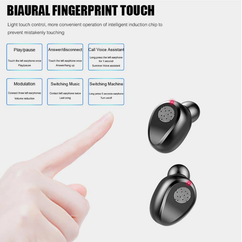 
F9 наушники-вкладыши TWS с беспроводные, наушники-вкладыши, наушники сенсорная кнопка BT 5,1 Audifonos наушники-вкладыши TWS с мини-In-ear водонепроницаемые наушники 