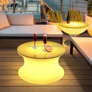 Adjustable 16-Color Changing LED Coffee Table Stylish Illuminated Home Hotel Mall Decor Bar Furniture