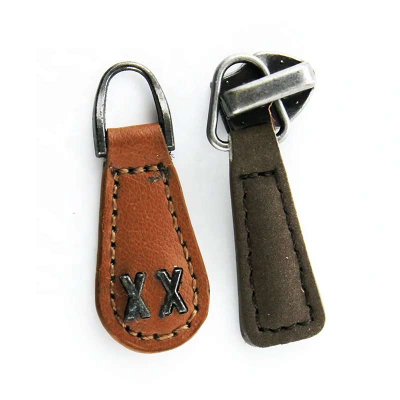 Source Custom leather zipper puller and slider on m.
