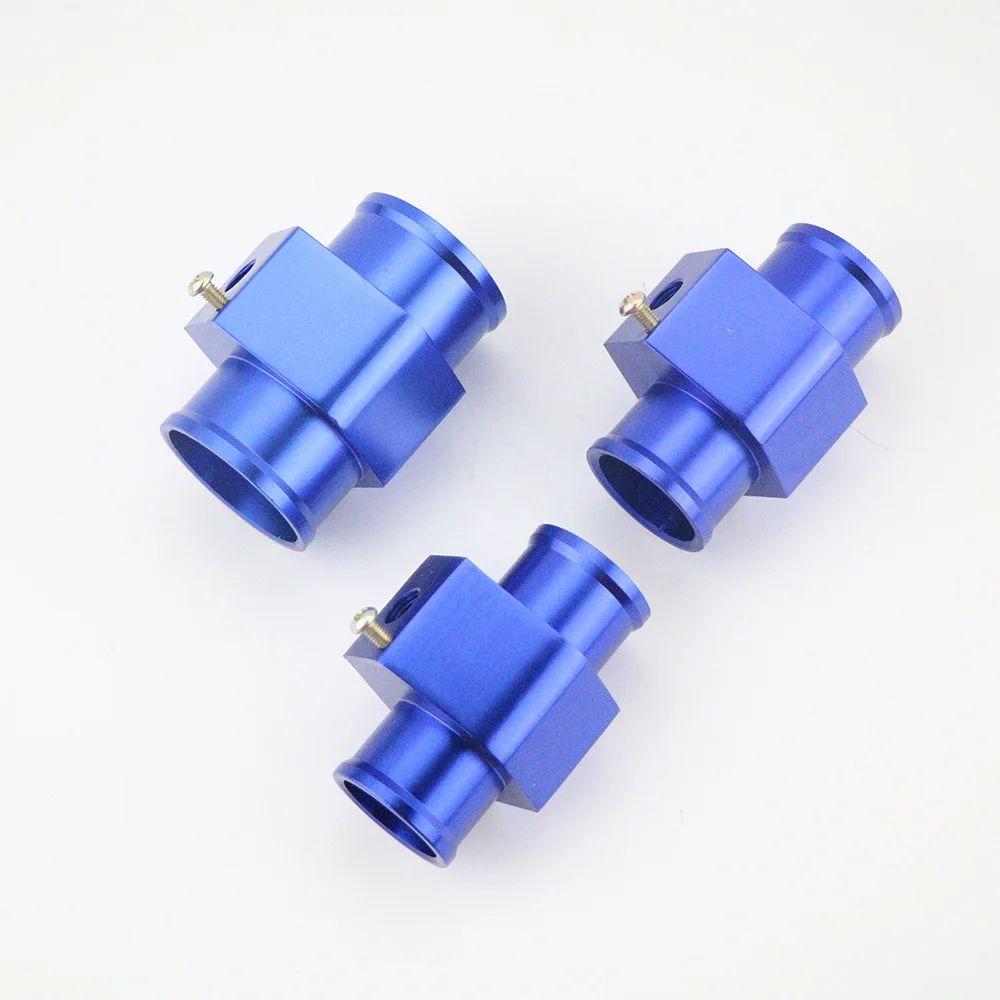 Tee Blue Three-way 36mm Valve Adapter For 1/8 NPT Water Temperature Temp Sensor Gauge Joint Pipe Radiator Hose Adapter Kit 