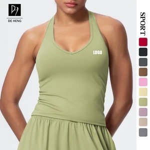 2026 New Wholesale Active Wear Gym Workout Sports Sleeveless Halter Crop Top Yoga Vest for Woman