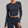 Navy-Long Sleeves tops