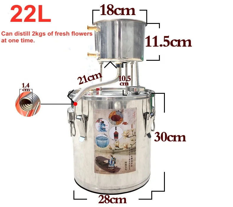 Easy Use Home Alcohol Distiller/ Stainless Steel Essential Oil Making Machine / Essential Oil Steam Distiller