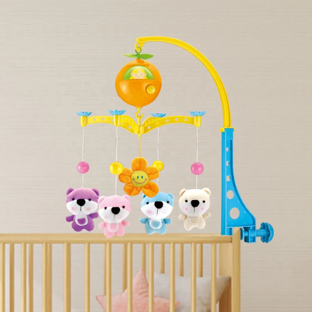 Baby Music Bed Hanging Bell Sonajero Giratorio Colgante De 360 ​​Grados y Caja De Música De Control Remoto Con Luz Nocturna Baby Rattle Baby Bed Bell Toy. 