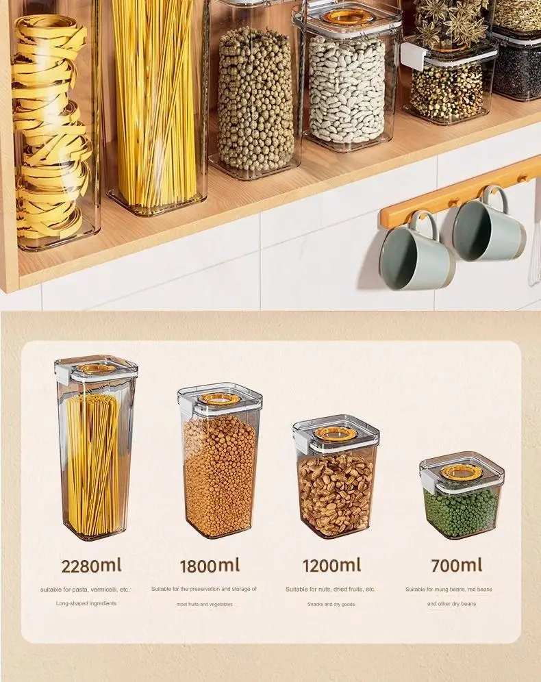 Transparent Silicone Lids Stackable Airtight Food Grade Canisters ...
